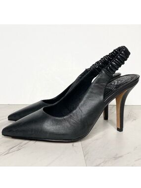 New! Vince Camuto Tolinnis Black Leather Sling Back Pump 8 1/2 M